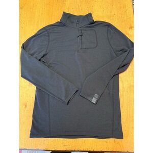Ten Thousand 1/4 Zip Pullover Jacket Men's Large Black  Thermal Waffle Comfort